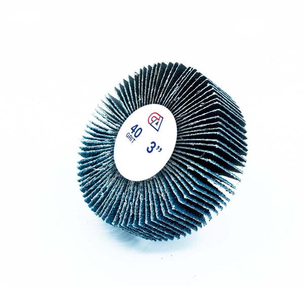 Continental Abrasives 3" x 1" 40 Grit Zirconia Shank Mounted Flap Wheel FW-Z31040 - main